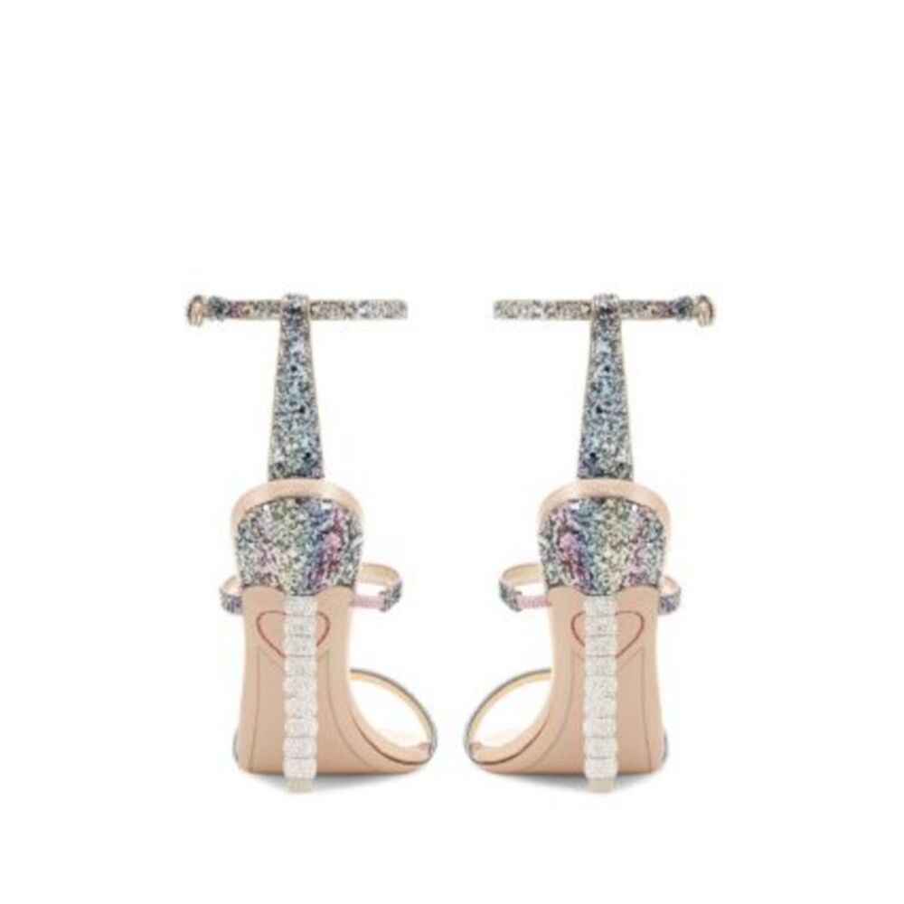 SOPHIA WEBSTER Womens Blue Crystal Bead Heel Rosalind Almond Stiletto Sandal 38 - Picture 2 of 3